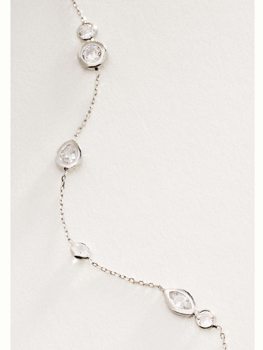 Anthropologie 14KT Gold Plated Bracelet Mixed Crystal Delicate New White Gold - Picture 2 of 9